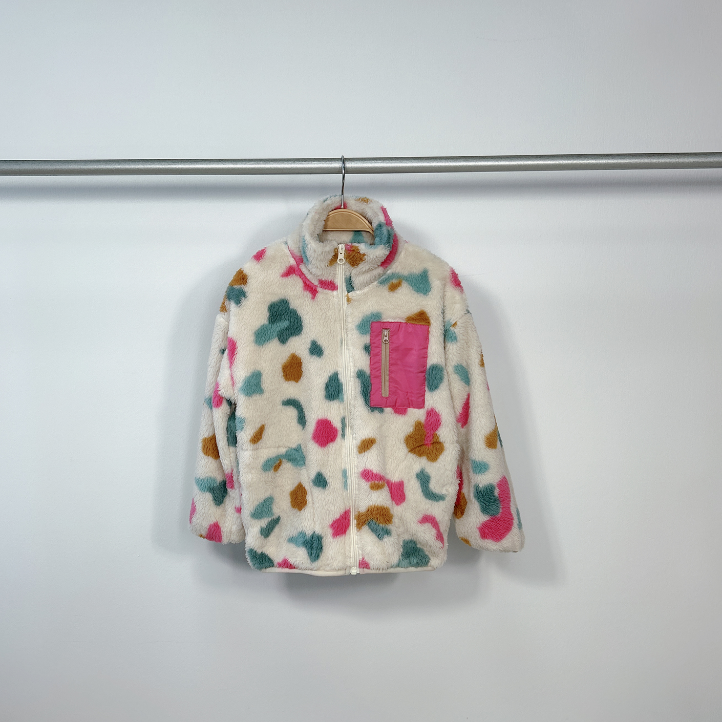 新款个性品质绒绒女童开衫拉链