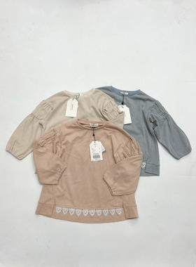 日单新品F.O.K 女童春款个性设计圆领长袖T恤 B1