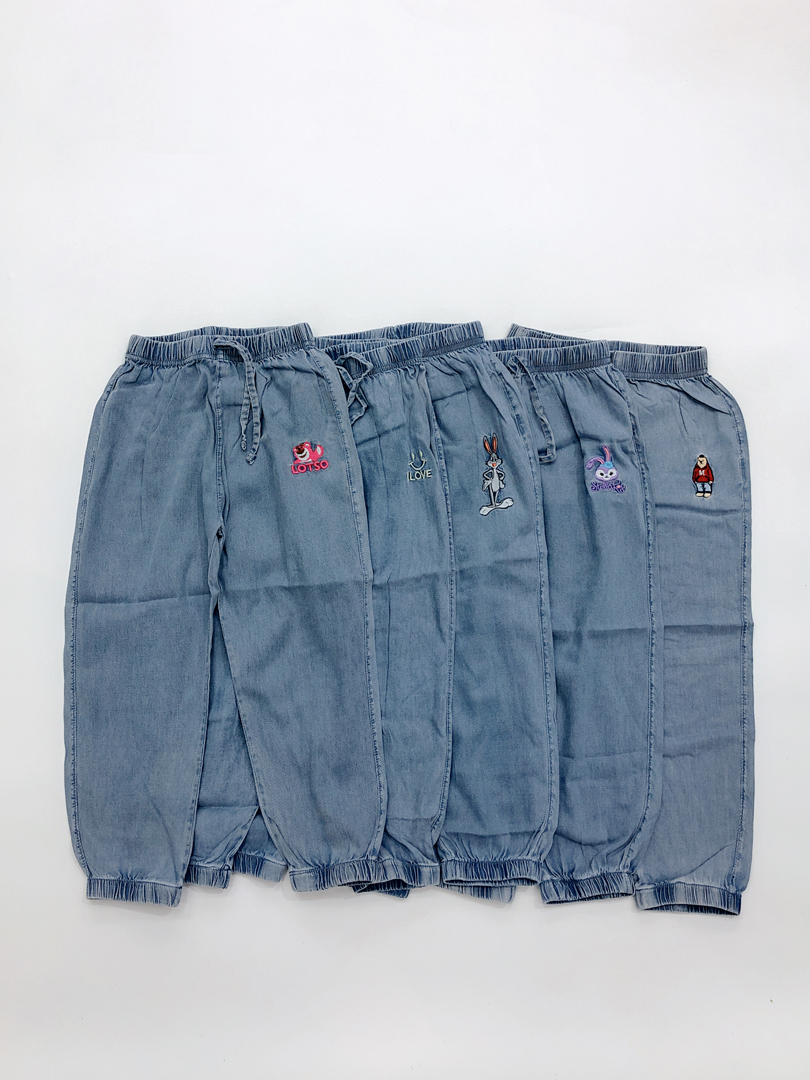 男童女童夏季柔软松紧腰长裤