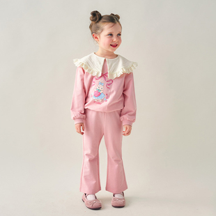 26春款韩国童装纯棉高品质女童运动淑女大翻领休闲套装 J1