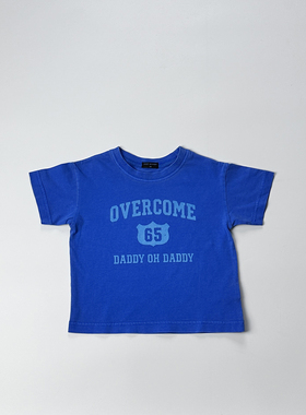 日本童装新款中大童儿童复古夏款水洗棉时尚短袖T恤数量少 E2