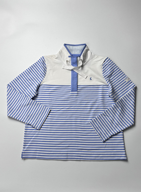 26春款英国单JOU女士成人纯棉毛圈上衣条纹长袖Polo