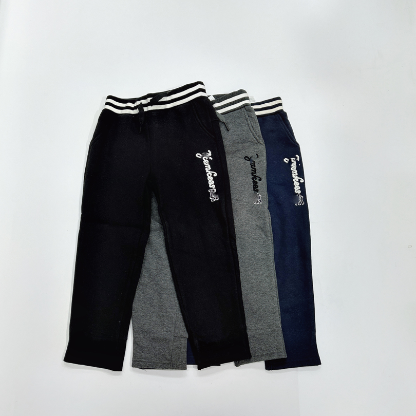 仓库搬家割肉清 韩国童装拉绒薄绒秋冬款运动纯棉刺绣长裤N6