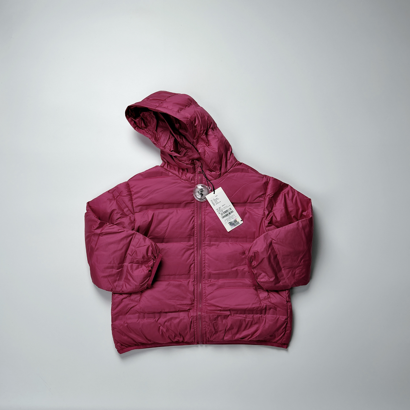 女童白鸭绒冬款连帽羽绒服