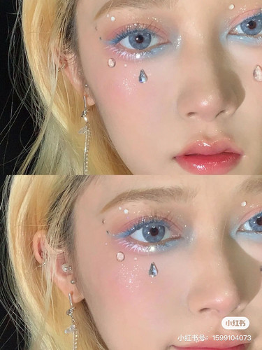 一滴泪仙女落泪妆容贴脸水滴钻透明小水珠新娘眼妆精灵万圣节装饰