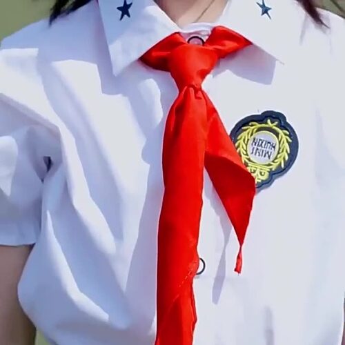 红领巾小学生免扎自动扣通用一年级批发懒人专用便携带拉试一头链