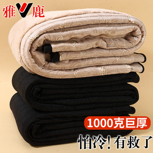 雅鹿驼绒棉裤男款冬季加厚东北高腰中老年人保暖裤零下40度防寒裤