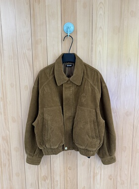 26春SKip Smile正确版辣妹复古灯芯绒polo领夹克卡通刺绣 外套入