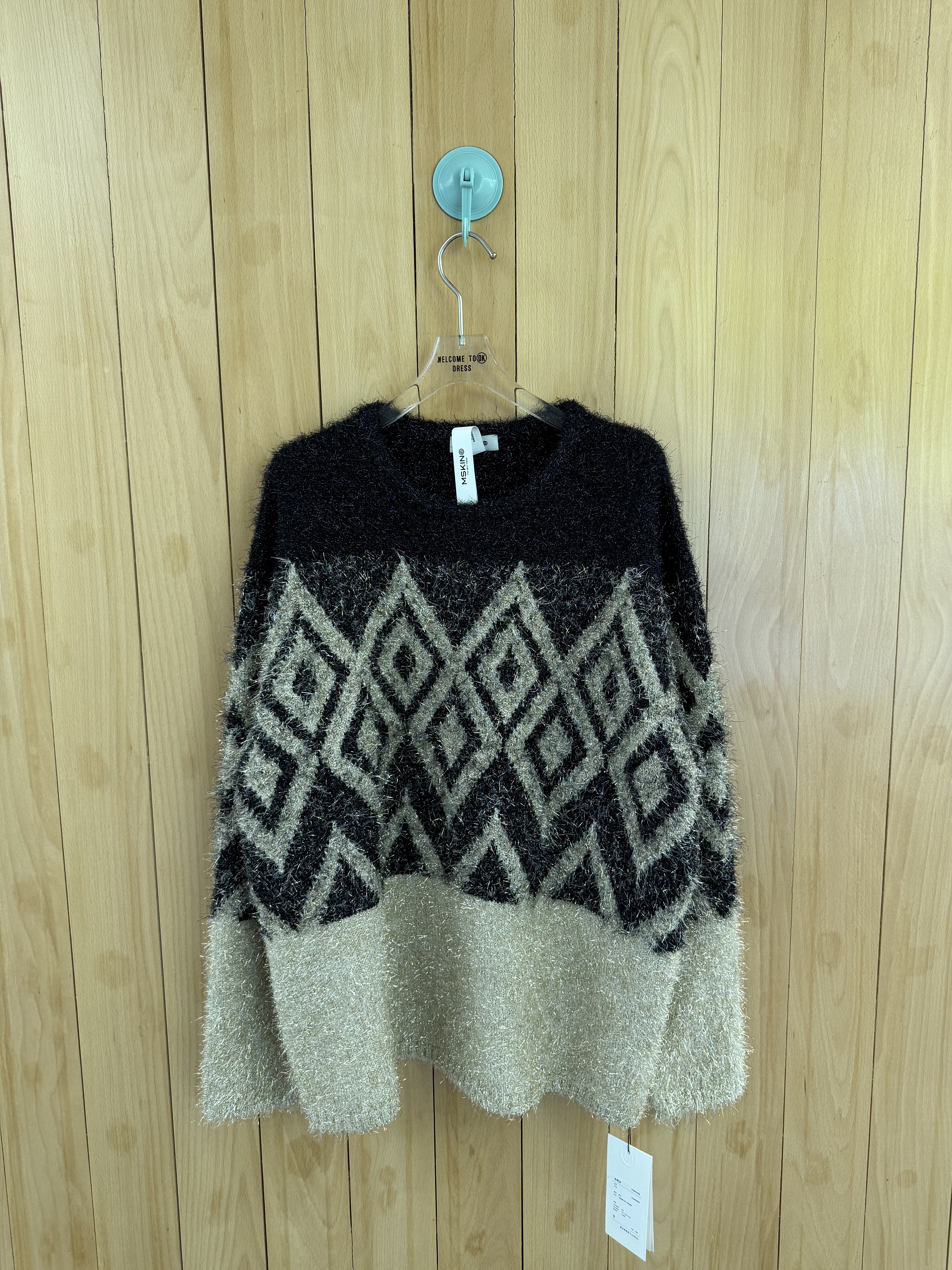 秋冬小众先锋 买手南油mskin6圣诞款菱形撞色针织毛绒时髦 毛衣入