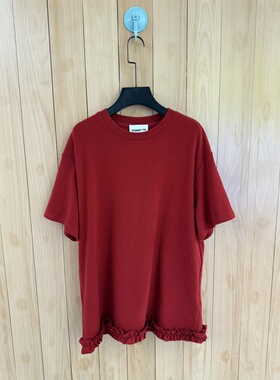 早春新年款 DANN南油买手店花边下摆慵懒时髦廓形显瘦 T恤2色入
