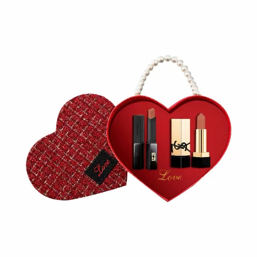 爱心小香风口红黑管唇釉410提升气色滋润彩妆套装送礼