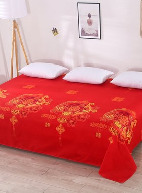 婚庆用品喜庆大红色床单农村大炕单土炕单子榻榻米双人大床炕单