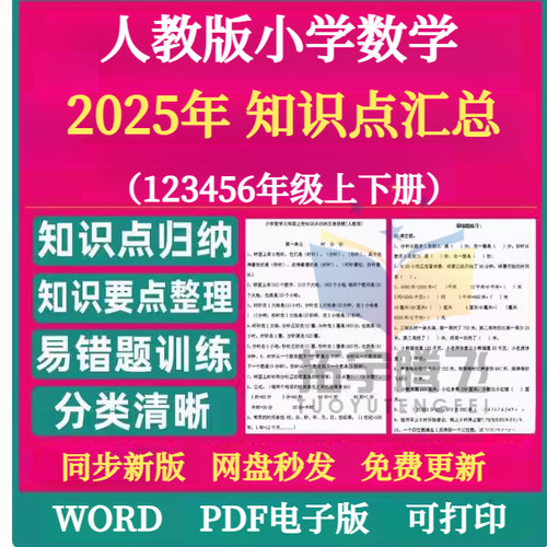 人教版小学数学一二三四五六年级