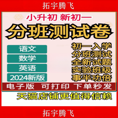 2024年新初一小升初分班考试卷真
