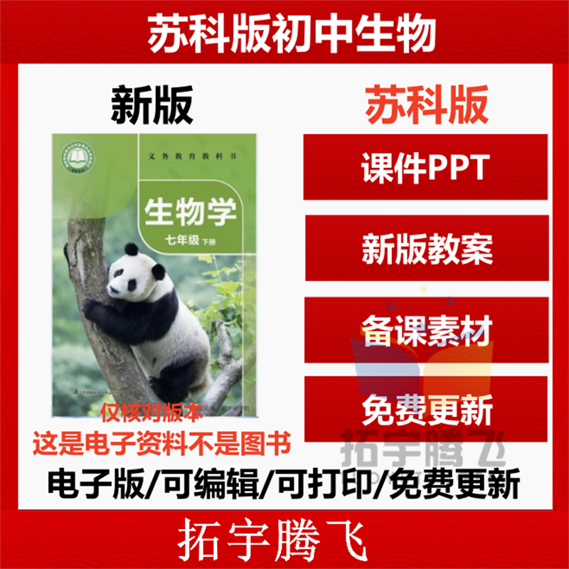 2025新版苏科版初中生物课件教案