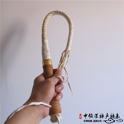 蒙古马鞭子民族工艺品白色木柄