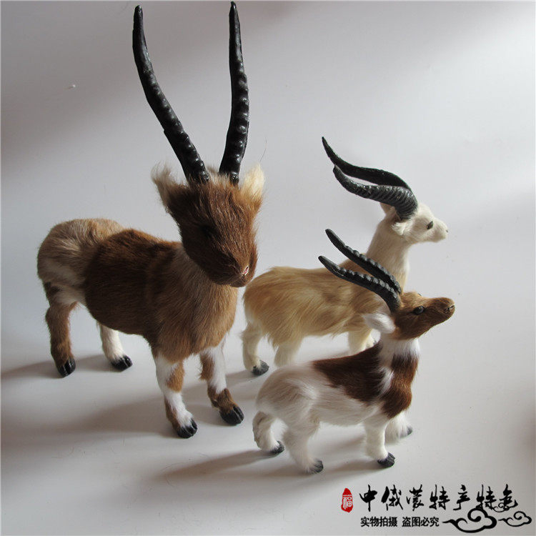 蒙古手工艺品仿真藏羚羊摆件少数民族工艺品装饰品仿真皮毛小动物