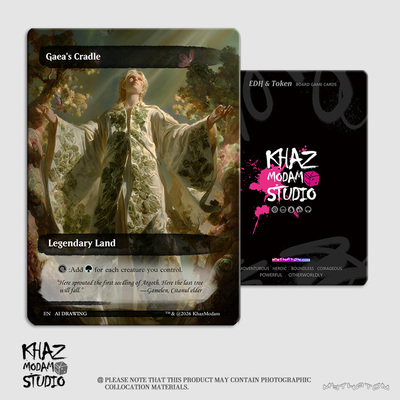 万智牌自制Token莫奈画风盖亚的育苗地(Gaea's Cradle)技能牌现货