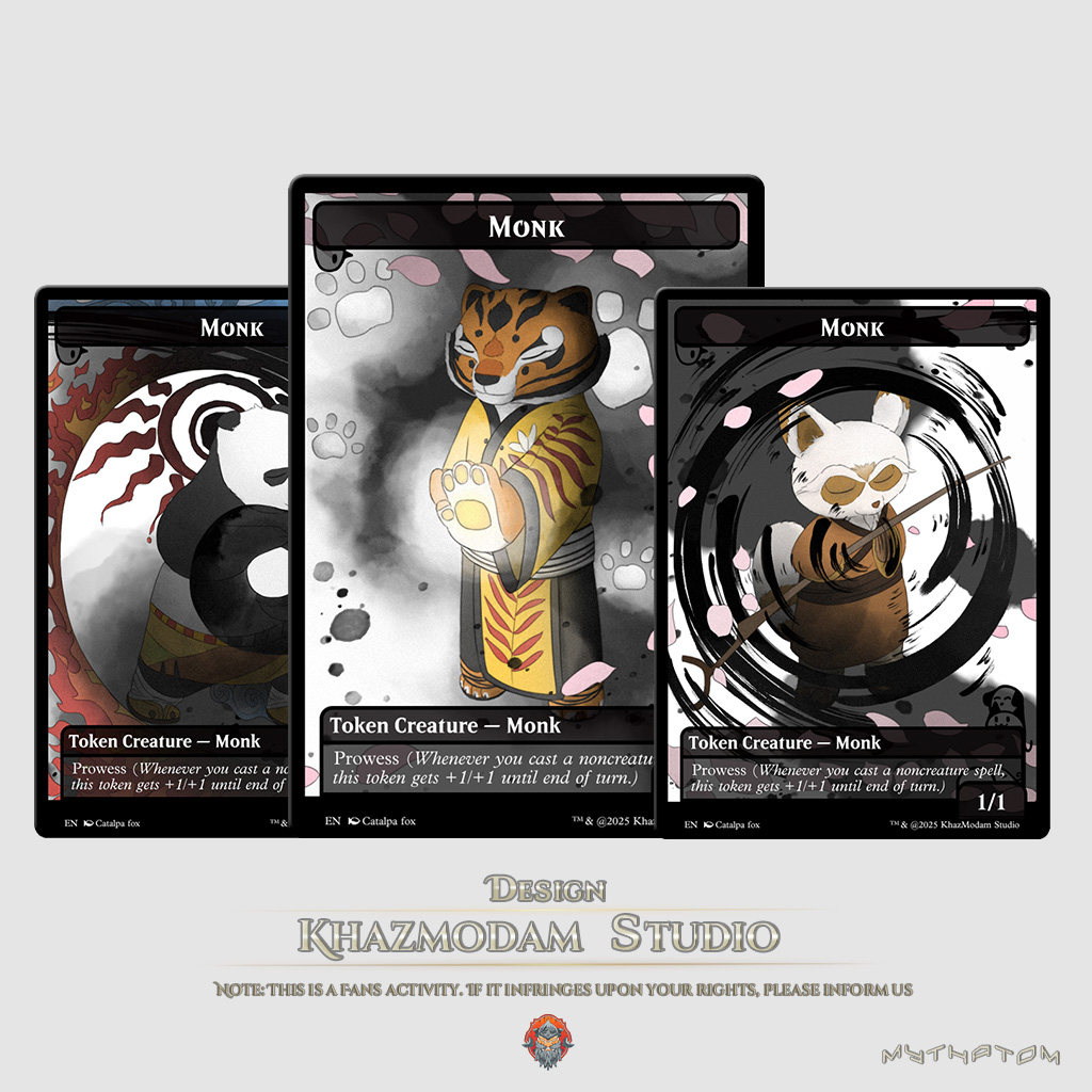 万智牌MTG功夫熊猫主题Token平闪卡代卡代牌套装卡牌游戏周边图片