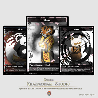 万智牌MTG功夫熊猫主题Token平闪卡代卡代牌套装卡牌游戏周边