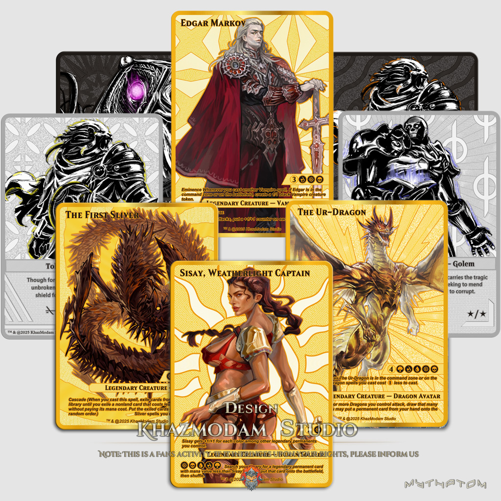 卡兹莫丹万智牌MTG指挥官EDH自制锌合金代卡代牌水墨风 全彩TOKEN