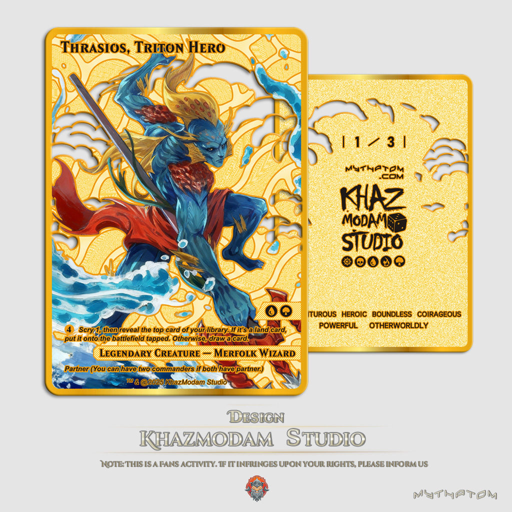 万智牌MTG屈东英雄萨拉希洛斯(Thrasios, Triton Hero)指挥官代卡图片