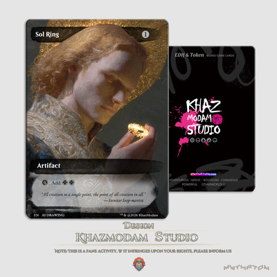 万智牌自制token 莫奈画风 阳光戒B款(Sol Ring)技能自制卡牌现货