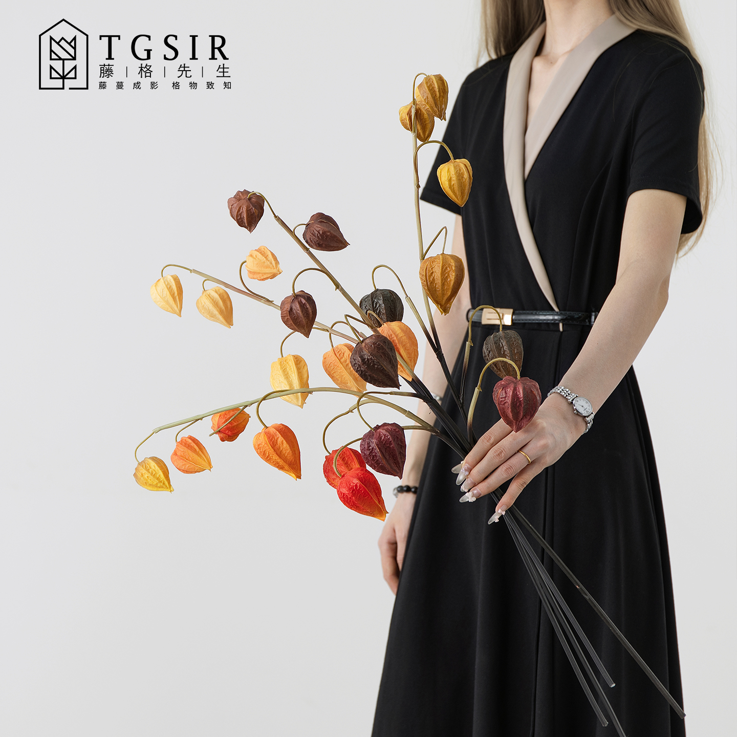 侘寂风仿真花野菇娘果灯笼果