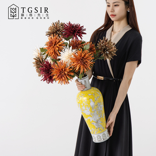饰假花摆设龙爪菊蟹爪菊 仿真花厄瓜多尔烟花菊花客厅高级感逼真装