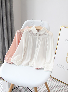 19春annica story艾尼卡纯棉衬衫娃娃款女童长袖上衣an85232