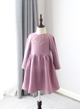 冬款 韩国加绒加厚连衣裙女童公主裙纱纱裙 86006