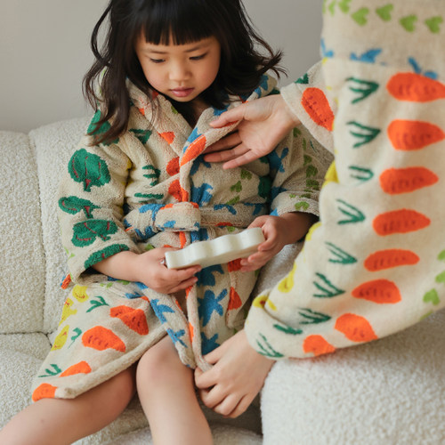 亲子款洗澡游泳浴袍A类纯棉贴身