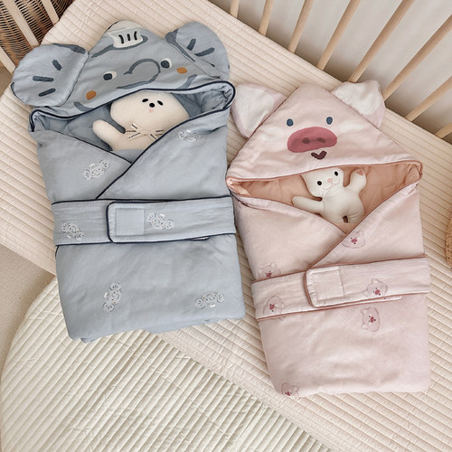 新生儿高颜值卡通立体抱被礼盒装