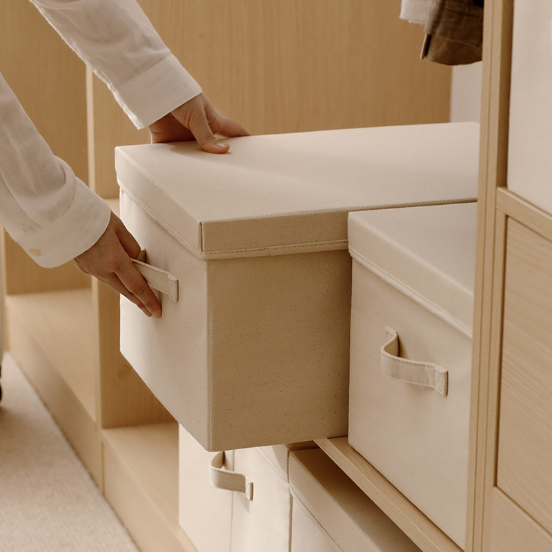 速发收纳理家用帆布衣服整箱箱衣衣布艺衣物折叠储物箱柜橱翻盖收