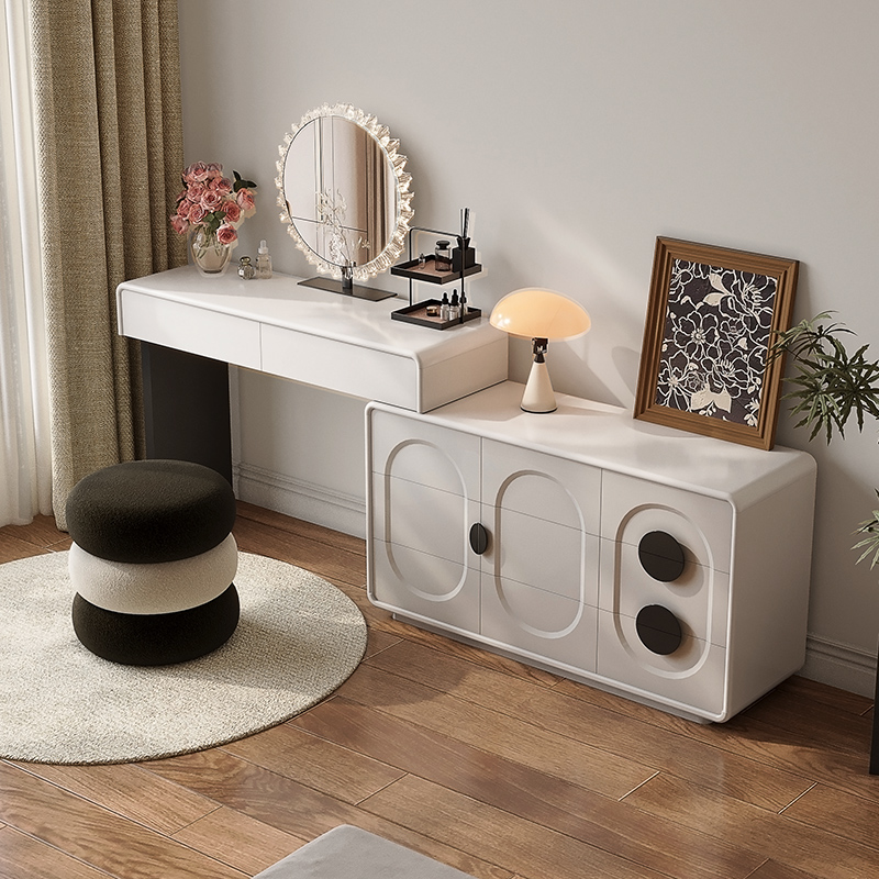 黑白简约梳妆台斗柜一体