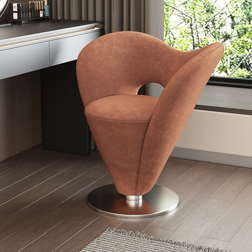 现代简约设计师网红复古客厅旋转单人椅家用卧室梳妆凳高级化妆椅