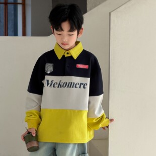 男童春秋卫衣2026新款痞帅中大童男孩春装薄款洋气打底衫儿童上衣