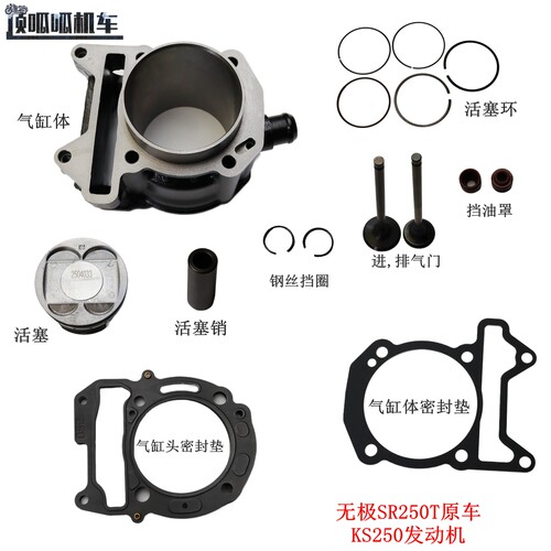 隆鑫LX250T无极SR250GT缸体 活塞气门凸轮KS250张紧器 摇臂火花塞