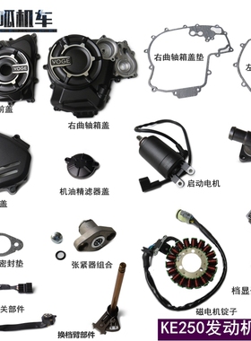 隆鑫LX250GS-3无极250RR左前盖右大盖张紧器KE250换挡臂发动机件