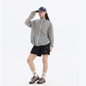 户外运动风宽松连帽防晒服女夏季轻薄透气机能风拉链外套防晒衣潮
