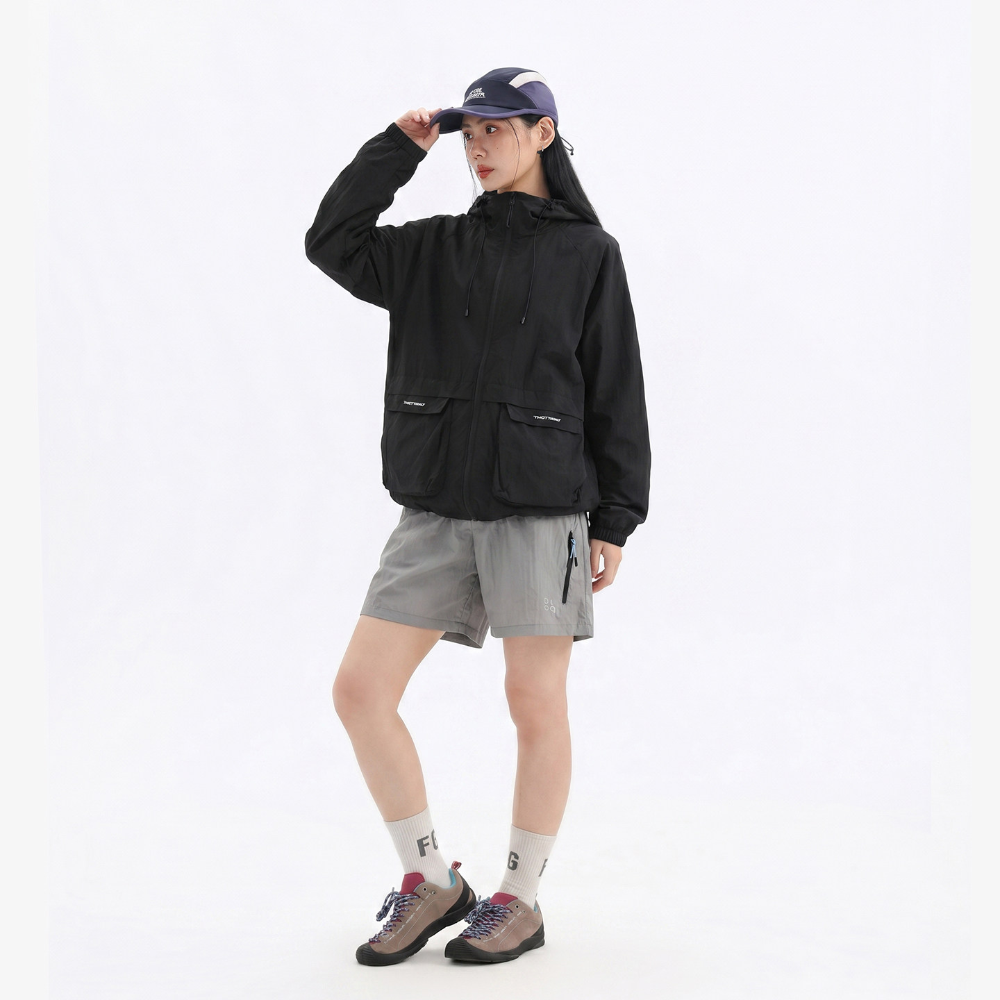 夏季凉感速干连帽运动风防晒服