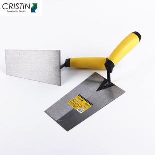 克里斯汀小铁板铲刀 瓷砖泥灰铲瓦工加厚梯形抹泥刀小巧泥板D8383