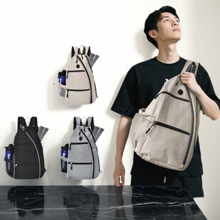 运动双肩包户外休闲背包斜挎包骑行大容量匹克球包男女网球羽毛球