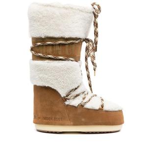 代购 BOOT女士雪地靴防水防滑保暖轻便羊皮毛一体麂皮后跟 MOON