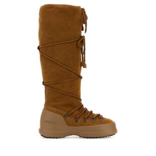 代购MOON BOOT女士雪地靴保暖防滑耐磨舒适麂皮系带高筒橡胶底