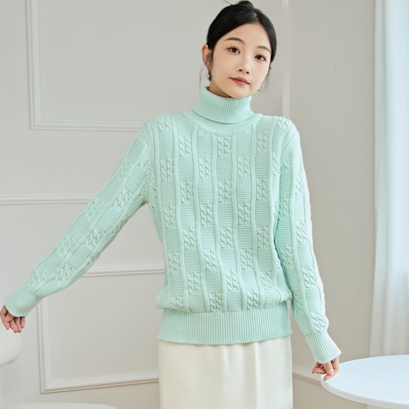 东润莲原创针织全棉线衣秋冬女高领套头加厚打底衫纯棉毛衣不静电,女装/女士精品,毛衣,淘宝优惠券,粉丝福利购,淘宝优惠卷