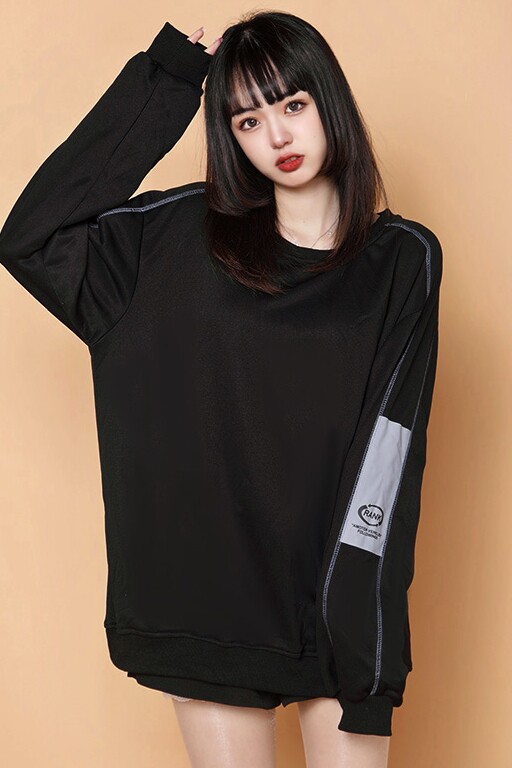 204-W66-P35中性蓝墙长袖卫衣男春秋潮牌2023新款潮女士衣服上衣,女装卫衣/绒衫,星座204
