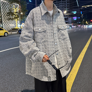 204-jk54-P55美式复古高街小香风外套男春秋款潮牌高级感小众夹克图片