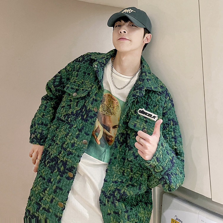 204-JK49-P75小香风外套男春秋夏高级感男装红色美式翻领夹克,男装夹克,星座204