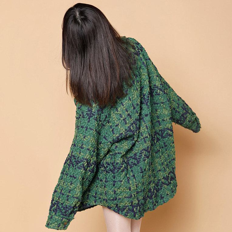 204-JK49-P75中性蓝墙小香风外套女春秋夏高级感美式翻领夹克,女装短外套,星座204